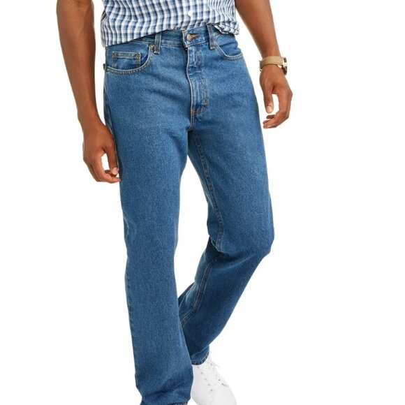 George Men's Regular Fit  Straight Leg Jeans light wash  Wash Blue 32 x 34 - Picture 2 of 7